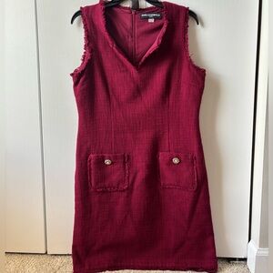 Karl Lagerfeld Red Tweed Dress